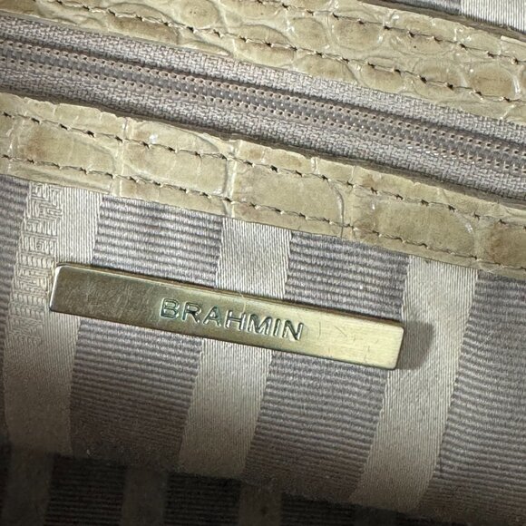 Brahmin Hudson Croc Embossed Leather Twill Tri- Texture Satchel - Picture 11 of 15